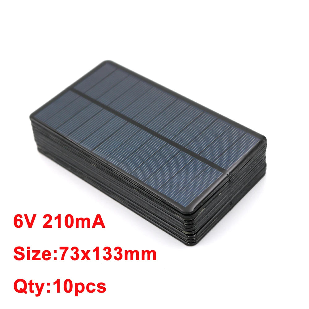 10PCS Solar Panel Set – 6V Mini Solar Battery Cells for Portable Charging