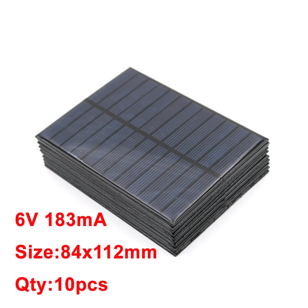 10PCS Solar Panel Set – 6V Mini Solar Battery Cells for Portable Charging