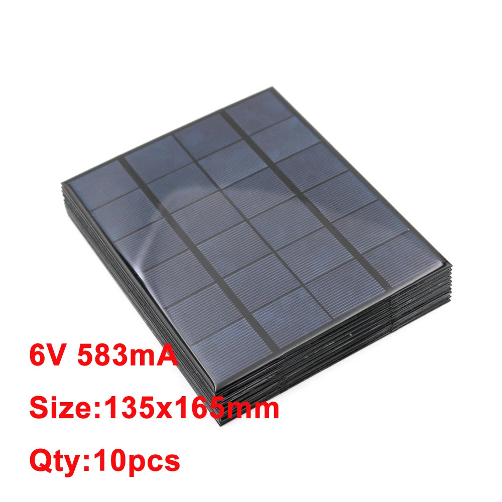 10PCS Solar Panel Set – 6V Mini Solar Battery Cells for Portable Charging