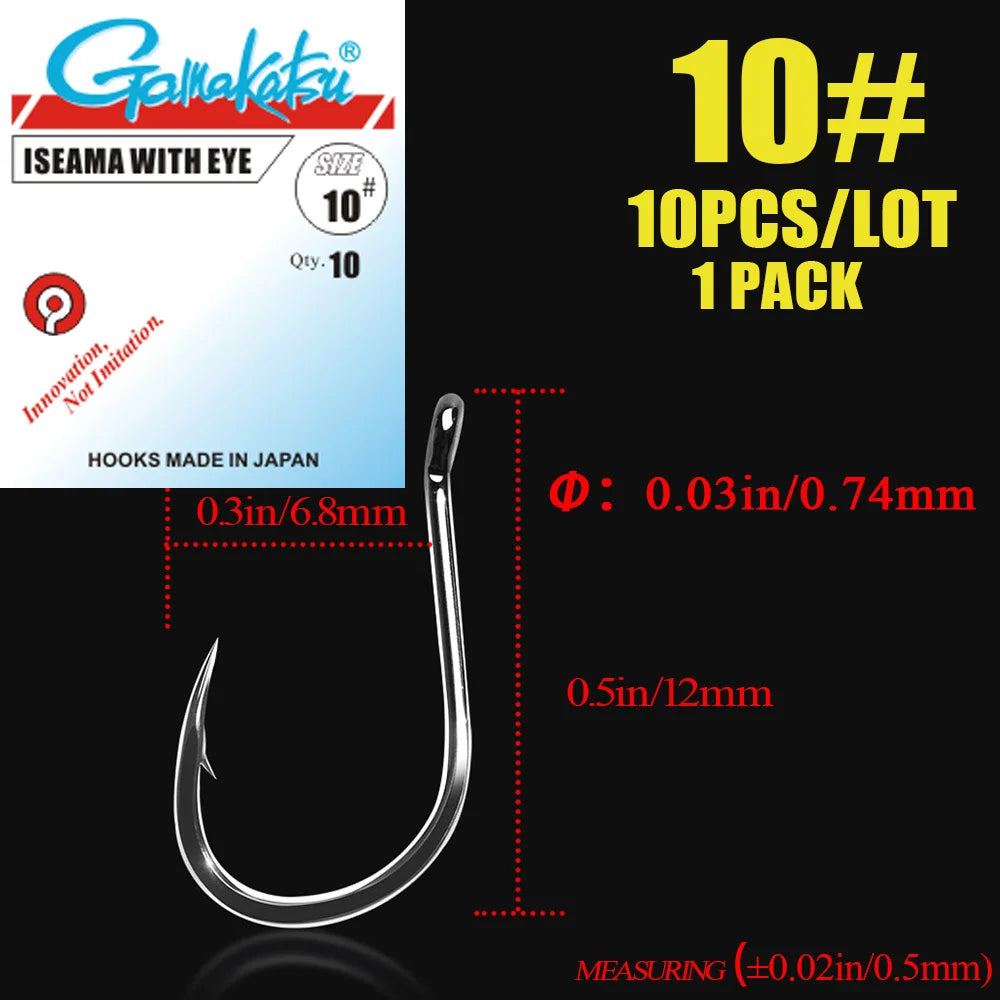 Gamakatsu Iseama High Carbon Fishing Hooks (10pcs)