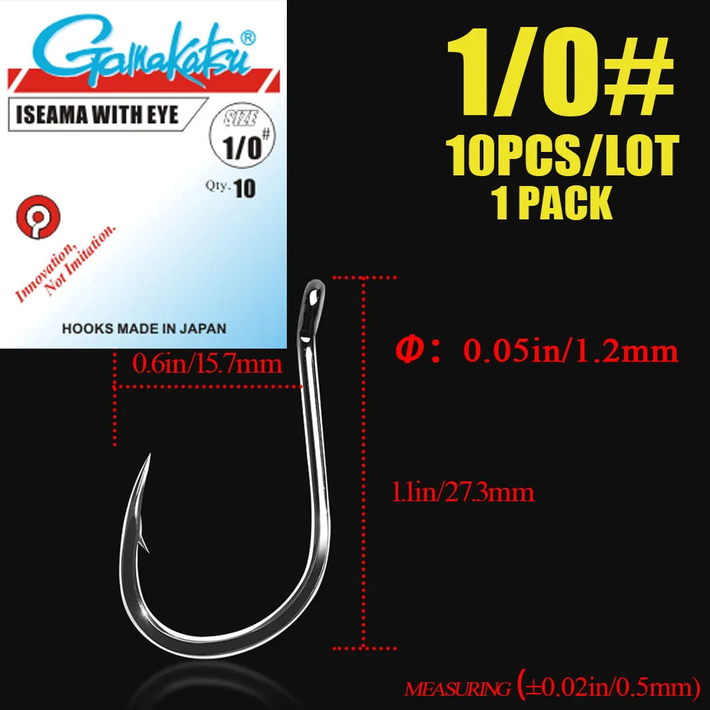 Gamakatsu Iseama High Carbon Fishing Hooks (10pcs)