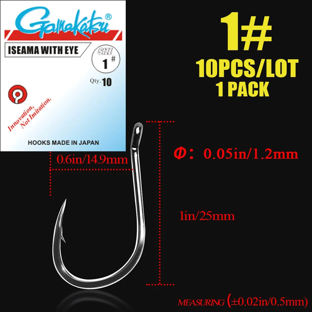 Gamakatsu Iseama High Carbon Fishing Hooks (10pcs)