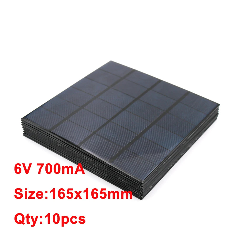 10PCS Solar Panel Set – 6V Mini Solar Battery Cells for Portable Charging