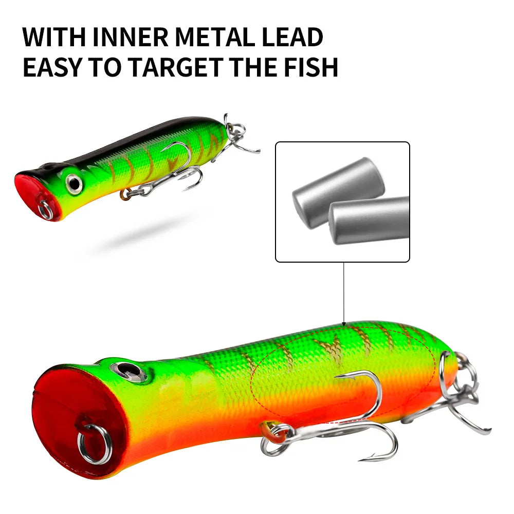 Topwater Popper Floating Hard Bait 8cm 12g