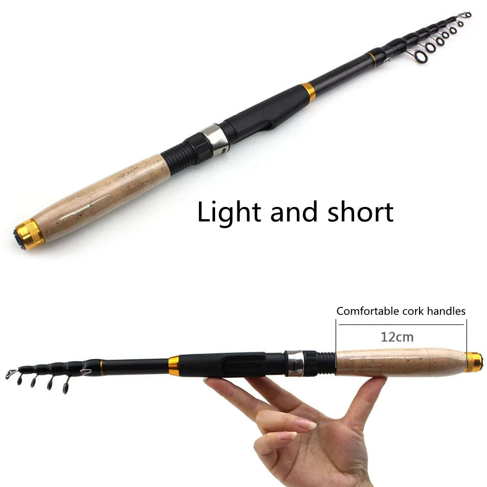 Telescopic Travel Spinning Fishing Rod – 1.8m–3.6m Portable Sea Pole