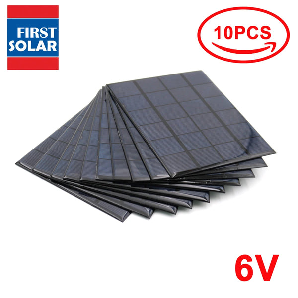 10PCS Solar Panel Set – 6V Mini Solar Battery Cells for Portable Charging