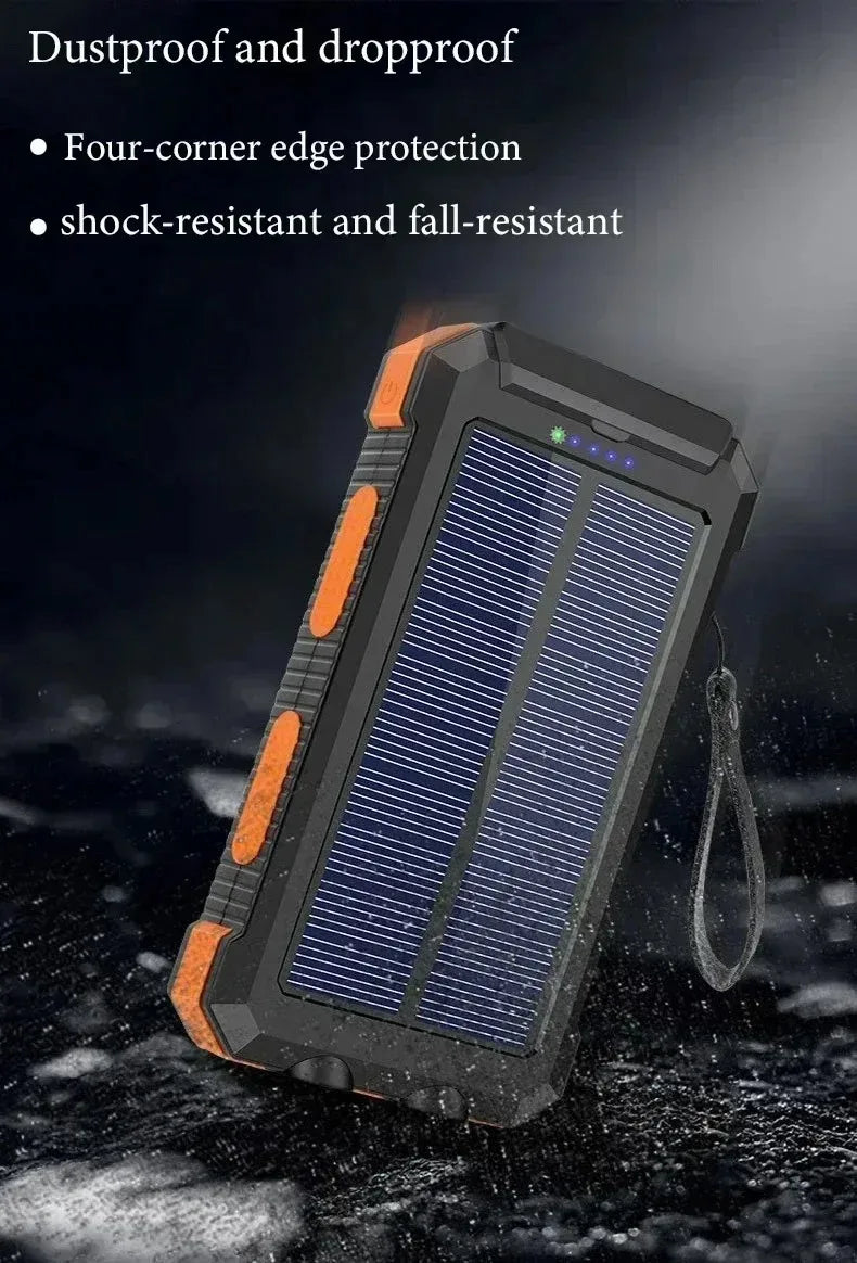 100000mAh Solar Power Bank Fast Charging Waterproof