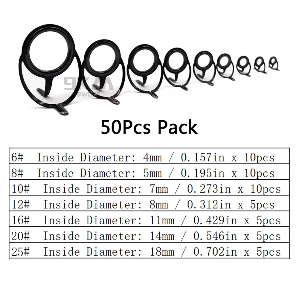 Fishing Rod Guide Repair Kit – 9~200Pcs Stainless Steel with Ceramic Rings