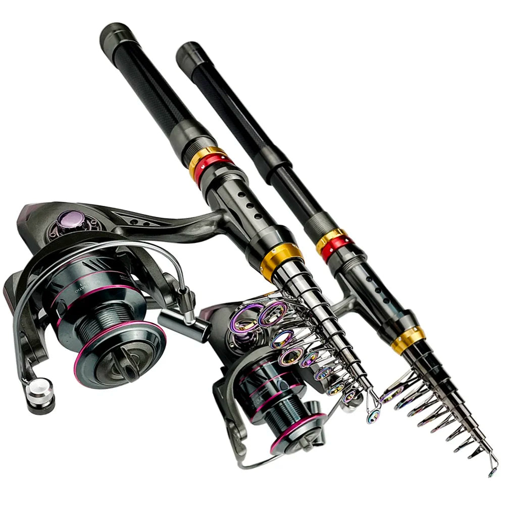 Carbon Fiber Telescopic Fishing Rod & Reel Combo