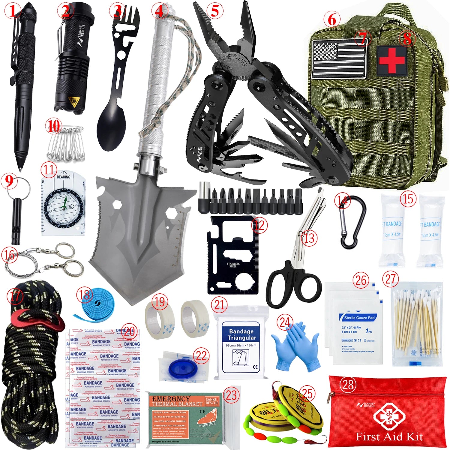 Car & Outdoor Survival First Aid Kit