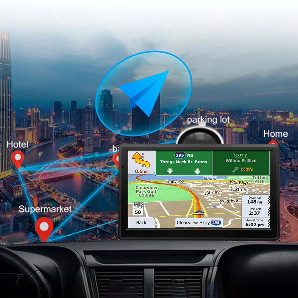 7-inch Car GPS Navigator – HD Touch Screen with FM Transmitter, EU/AU/US Maps
