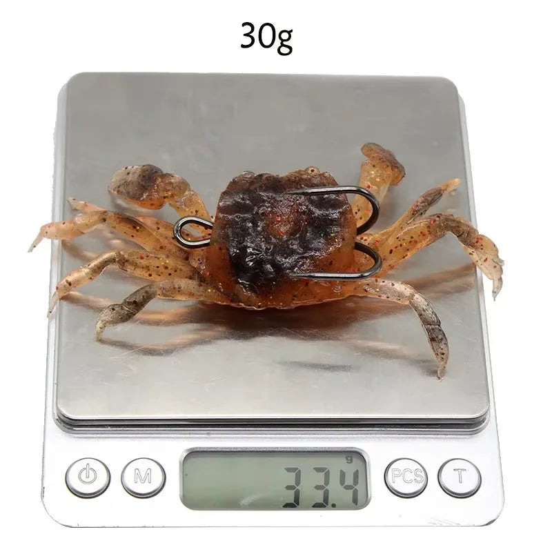 3D Soft Crab Fishing Bait 10cm 34g with Hook