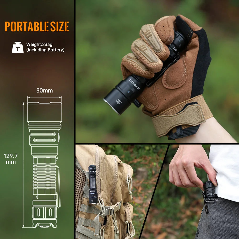 Sofirn SK1 SFT25R LED Tactical Flashlight 1300LM