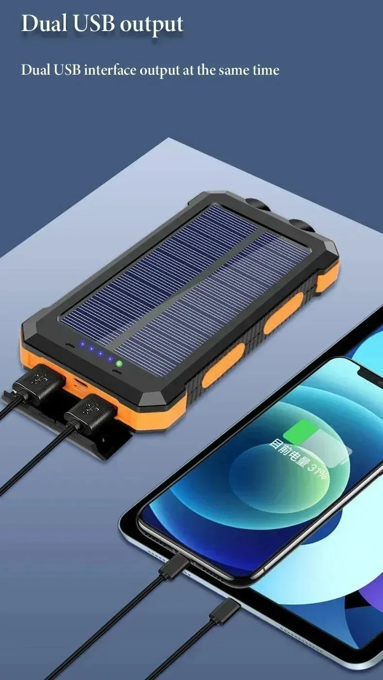 100000mAh Solar Power Bank Fast Charging Waterproof