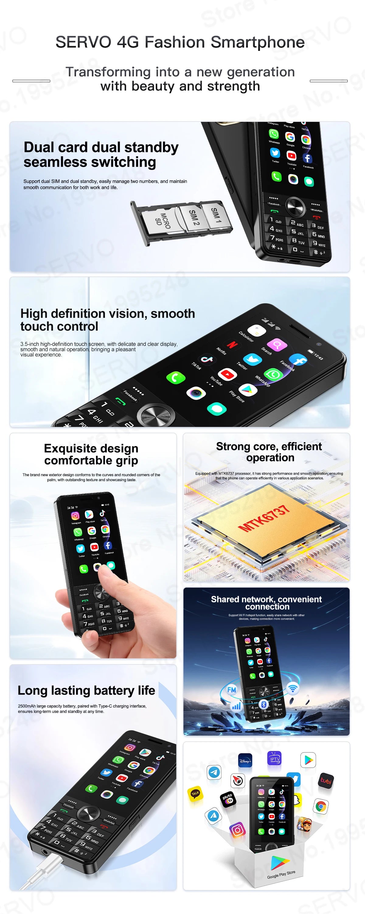 SERVO F24 PRO 4G Android Smartphone 3.5"