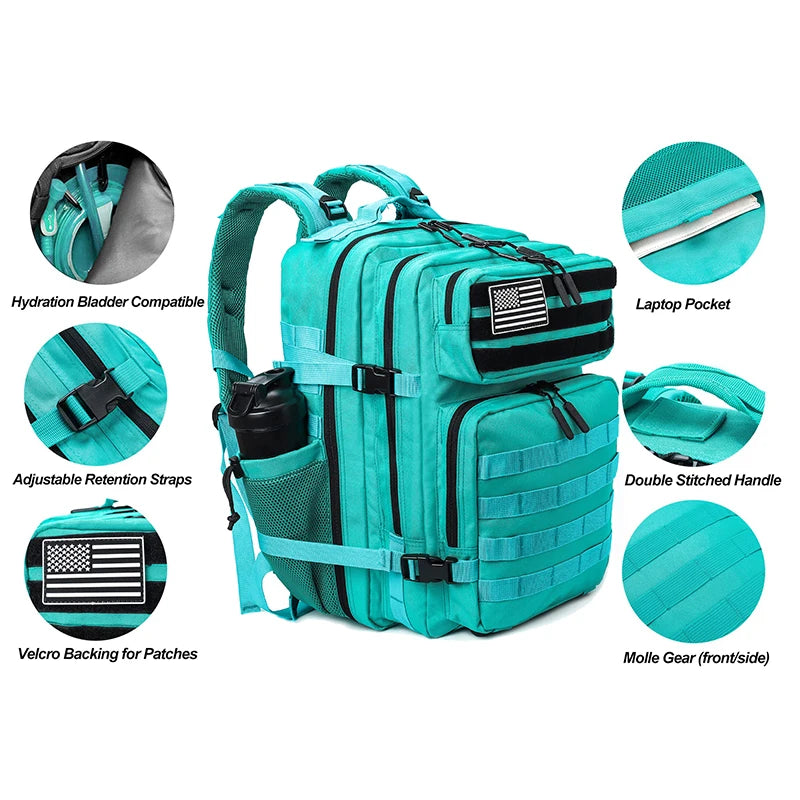 LHI 45L Hiking Backpack – Waterproof Tactical Camping & Trekking Rucksack