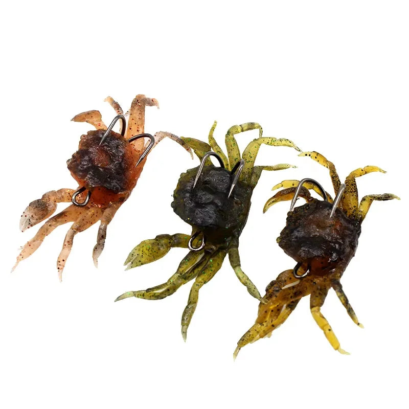 3D Soft Crab Fishing Bait 10cm 34g with Hook