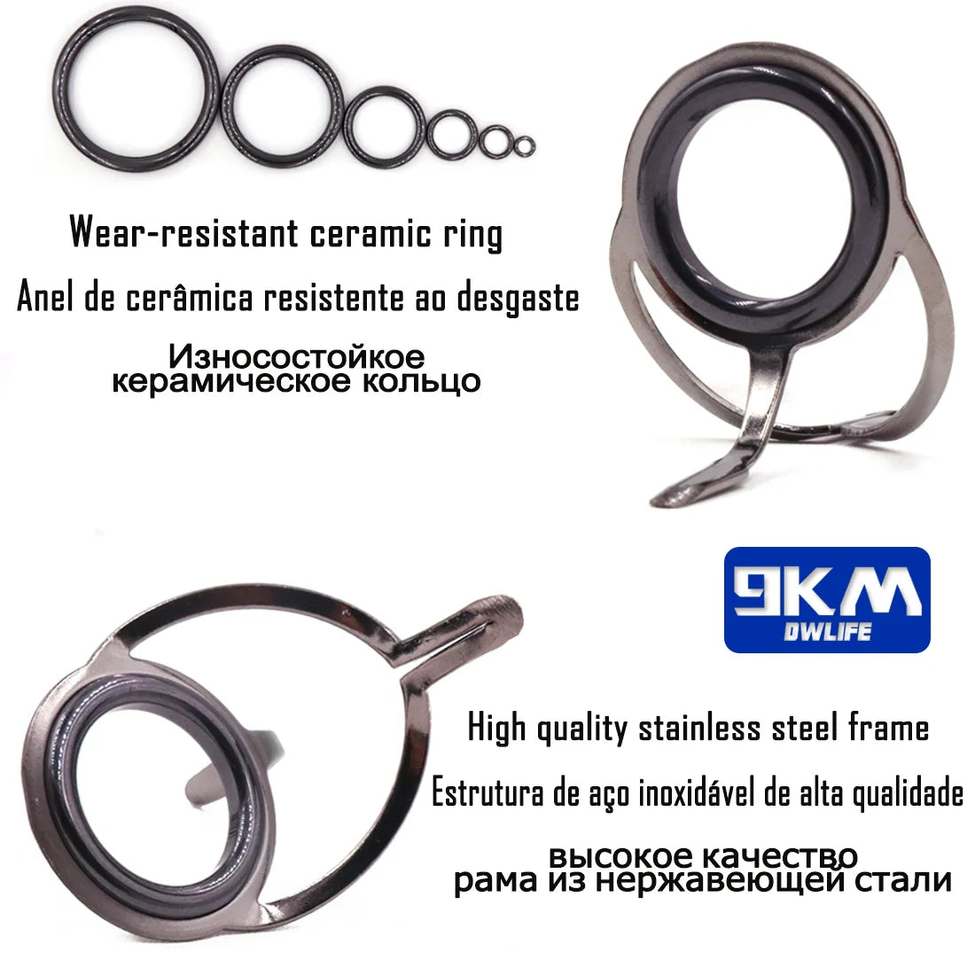 Fishing Rod Guide Repair Kit – 9~200Pcs Stainless Steel with Ceramic Rings