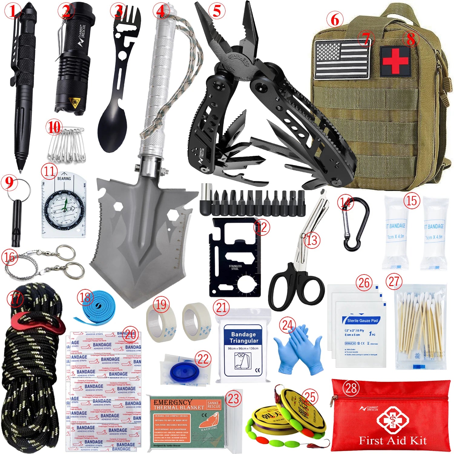 Car & Outdoor Survival First Aid Kit
