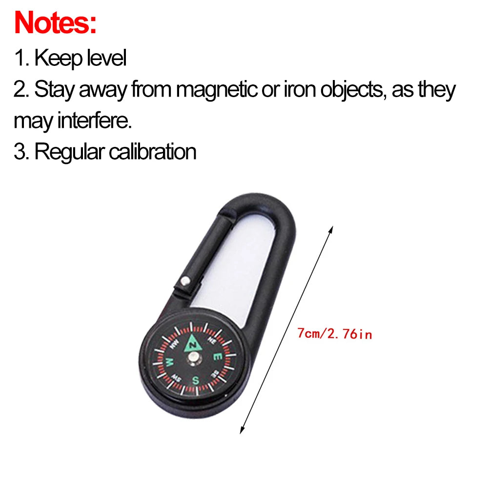 Mini Compass Carabiner Keychain