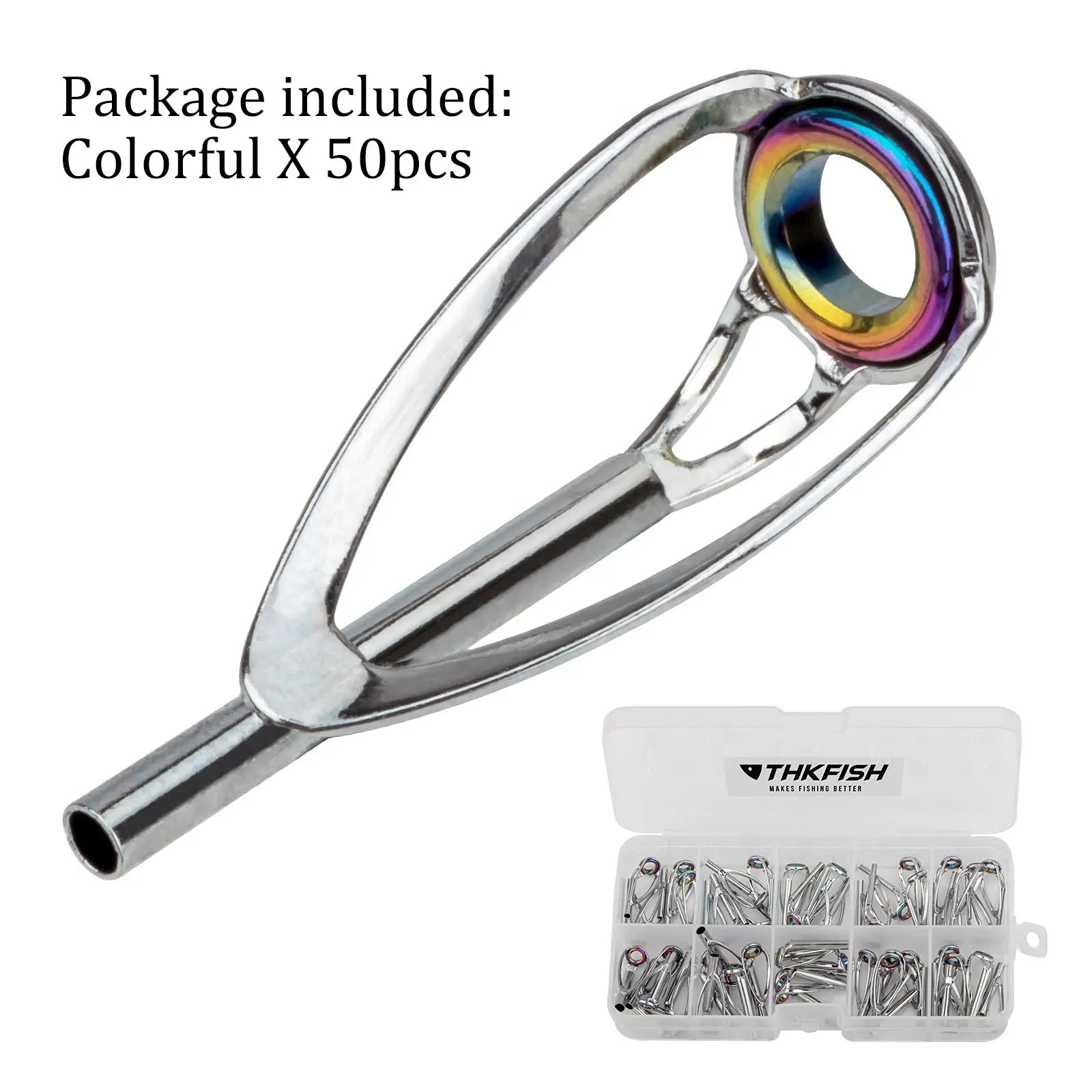 50pcs Fishing Rod Top Tip Repair Kit – Stainless Steel 1.2–3.2mm