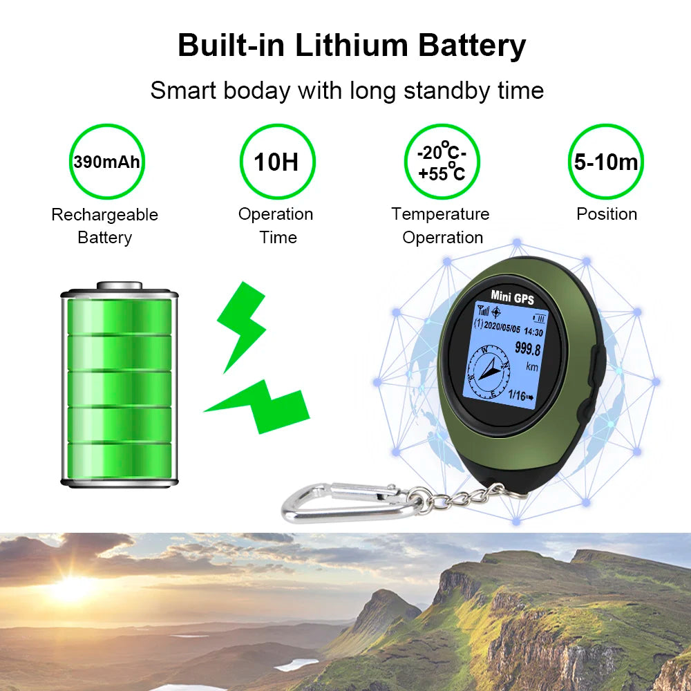 Mini Handheld GPS Navigator with Compass & Altimeter
