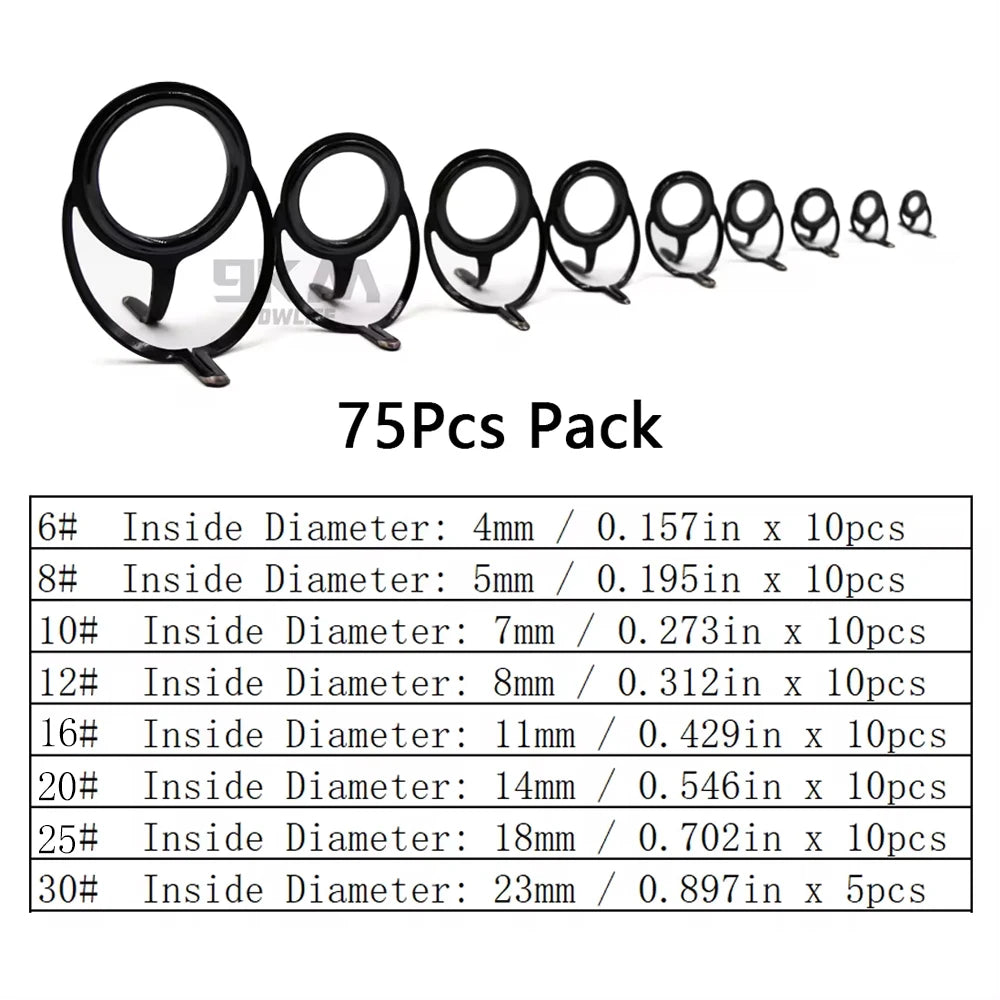 Fishing Rod Guide Repair Kit – 9~200Pcs Stainless Steel with Ceramic Rings