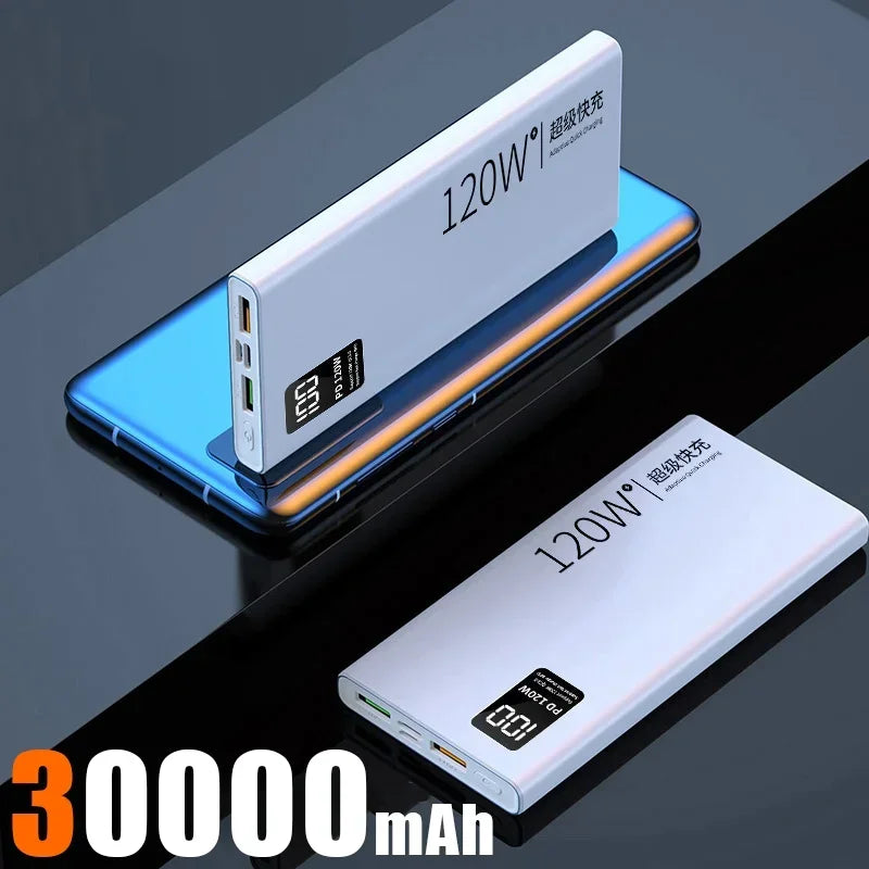 120W 50000mAh Power Bank – High Capacity Fast Charger for iPhone & Samsung