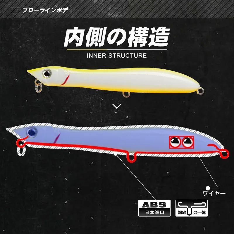 TEKNIK Patchinko Popper Fishing Lure – 100mm / 140mm Floating Wobbler
