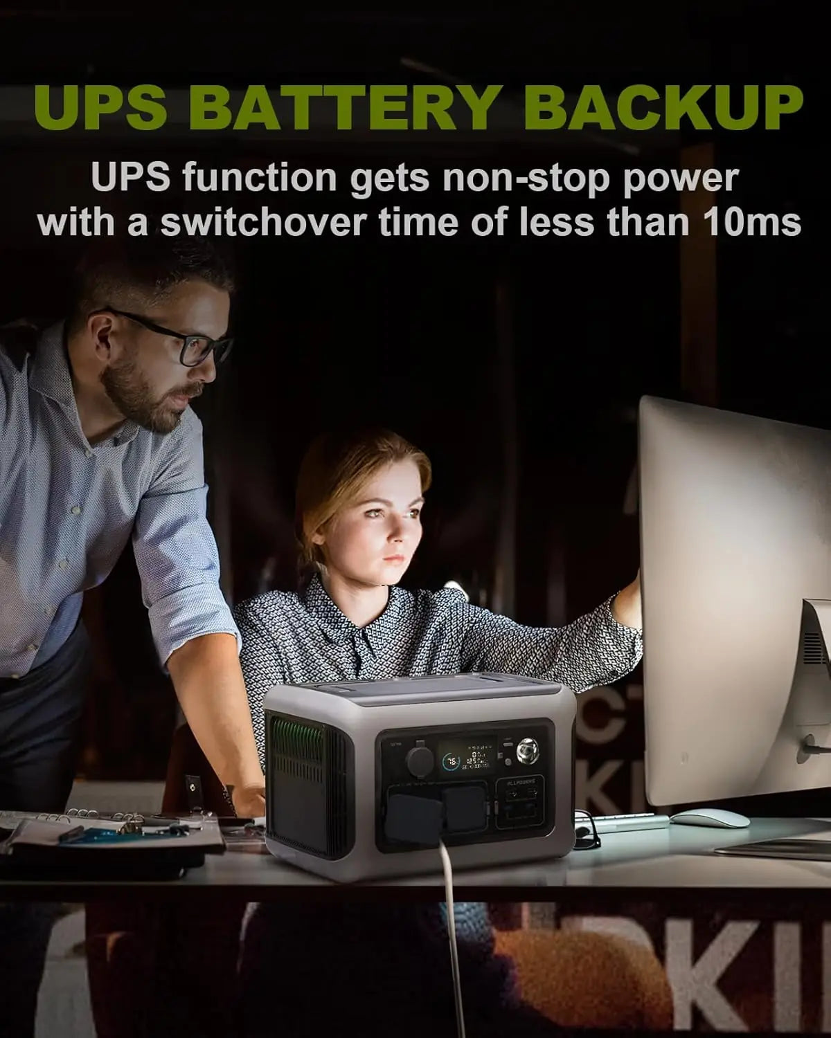 ALLPOWERS R600 Portable Power Station – 299Wh LiFePO4 Battery, 2×600W AC Outlets