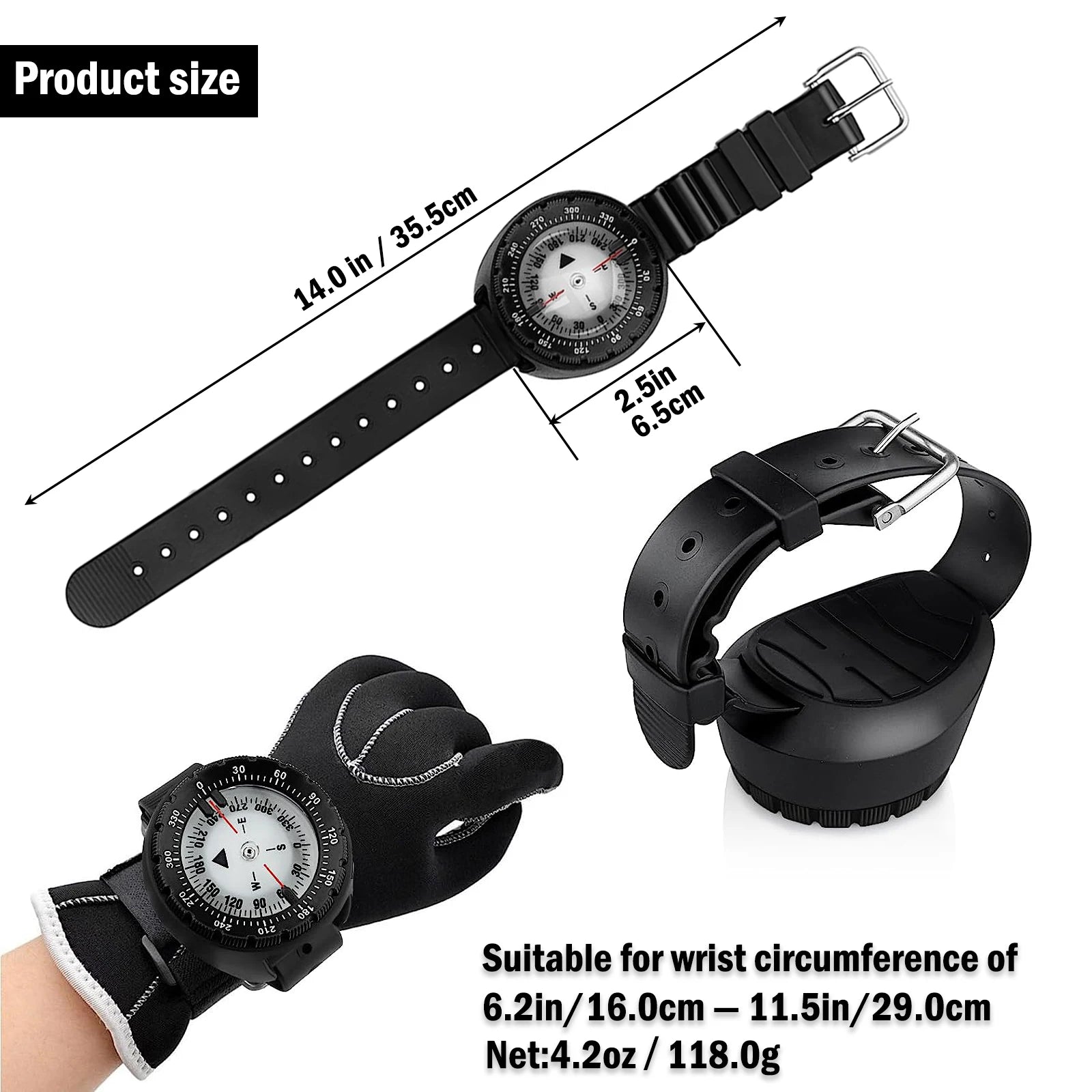 Digital Underwater Diving Compass – 50m Waterproof Scuba Navigator