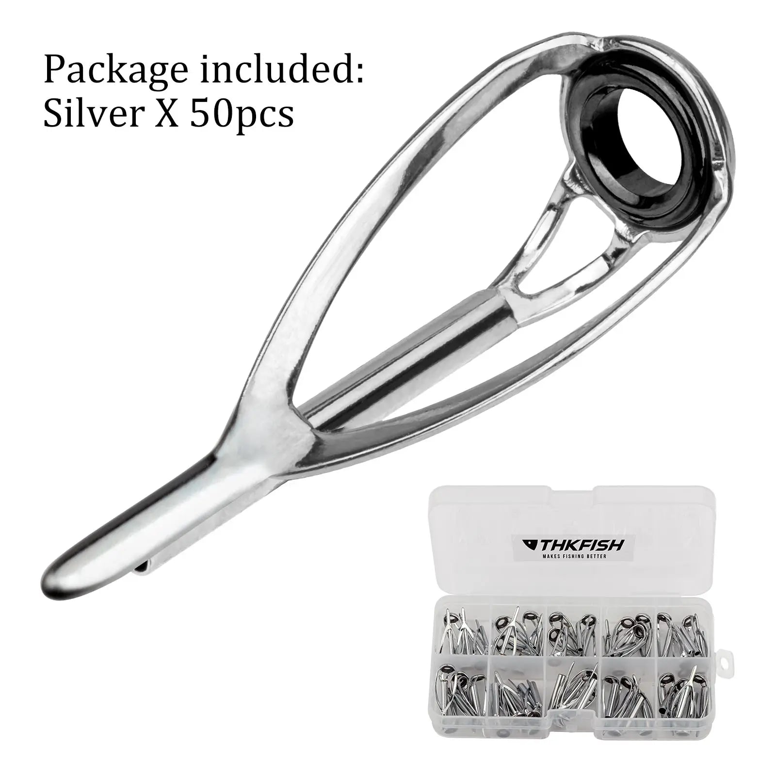 50pcs Fishing Rod Top Tip Repair Kit – Stainless Steel 1.2–3.2mm