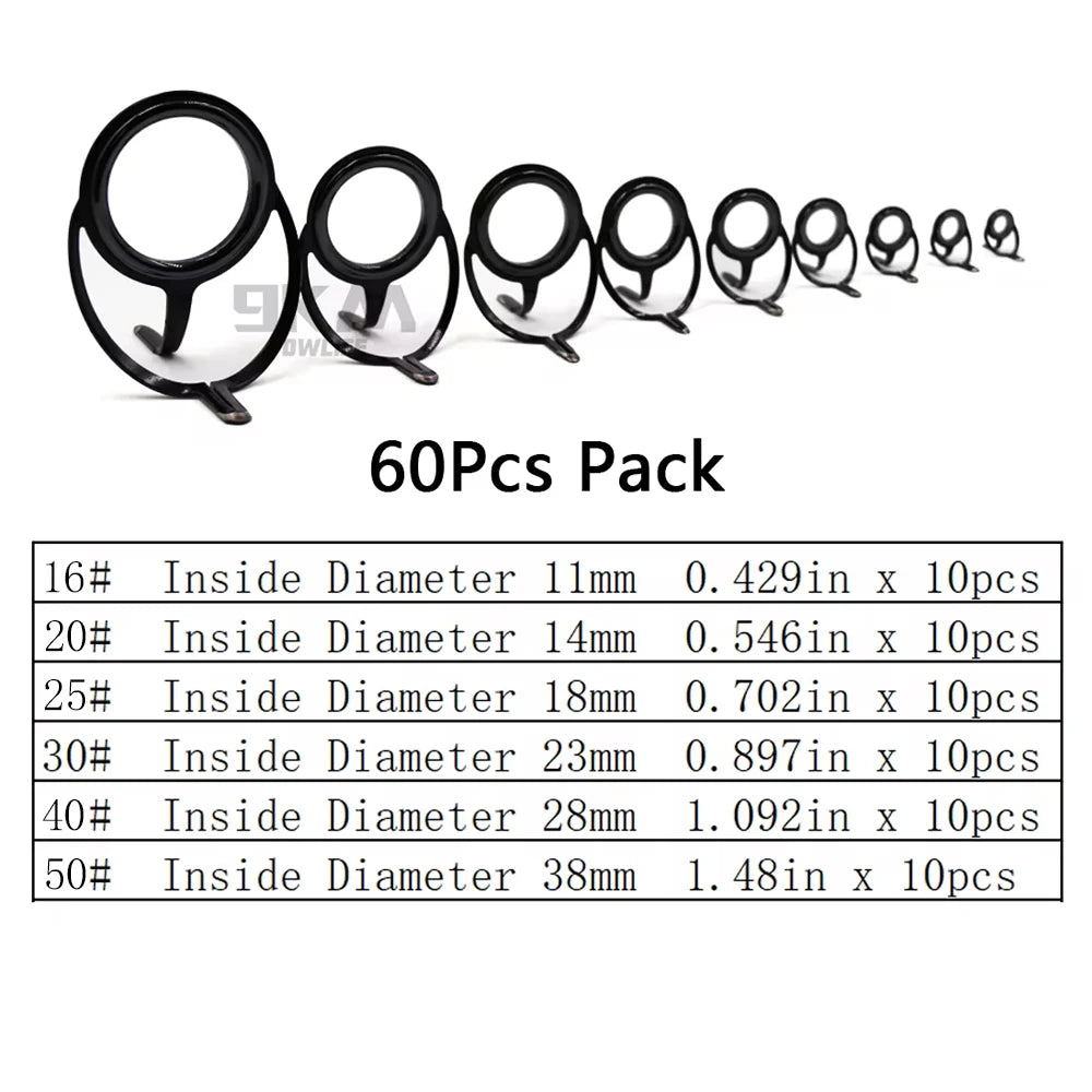 Fishing Rod Guide Repair Kit – 9~200Pcs Stainless Steel with Ceramic Rings