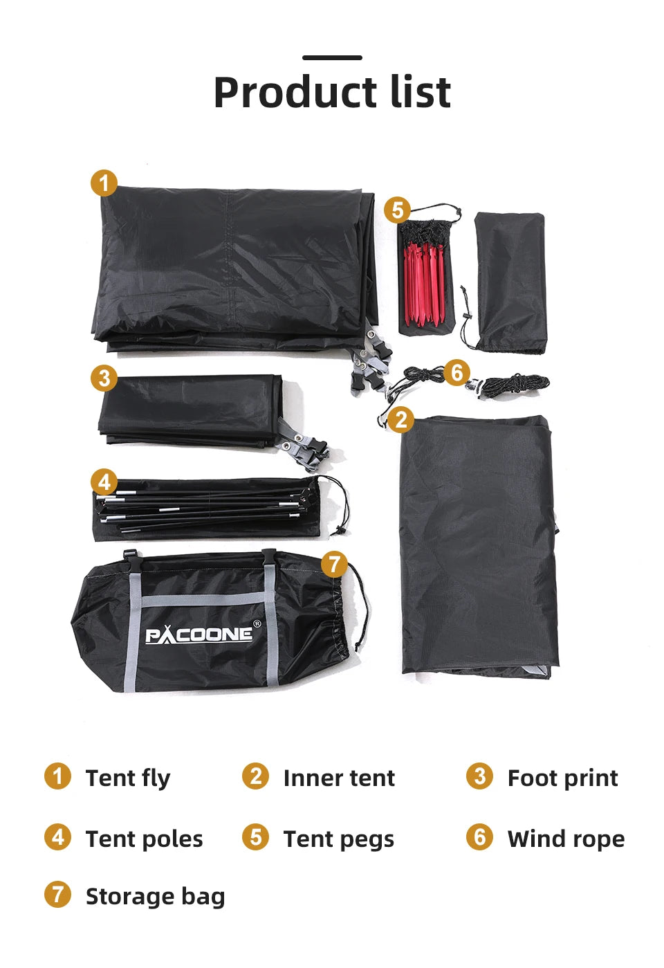 PACOONE Ultralight 20D Nylon Camping Tent