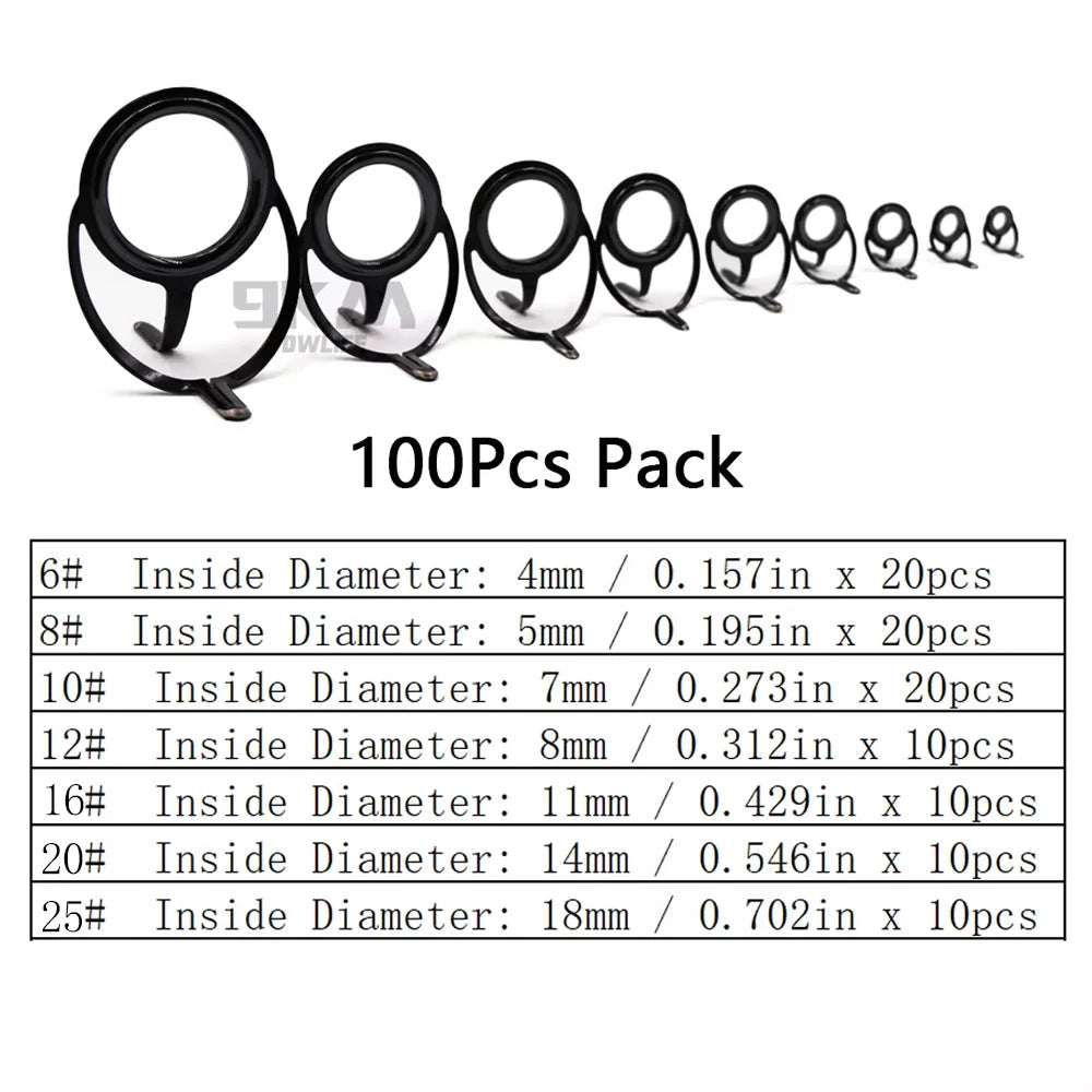 Fishing Rod Guide Repair Kit – 9~200Pcs Stainless Steel with Ceramic Rings