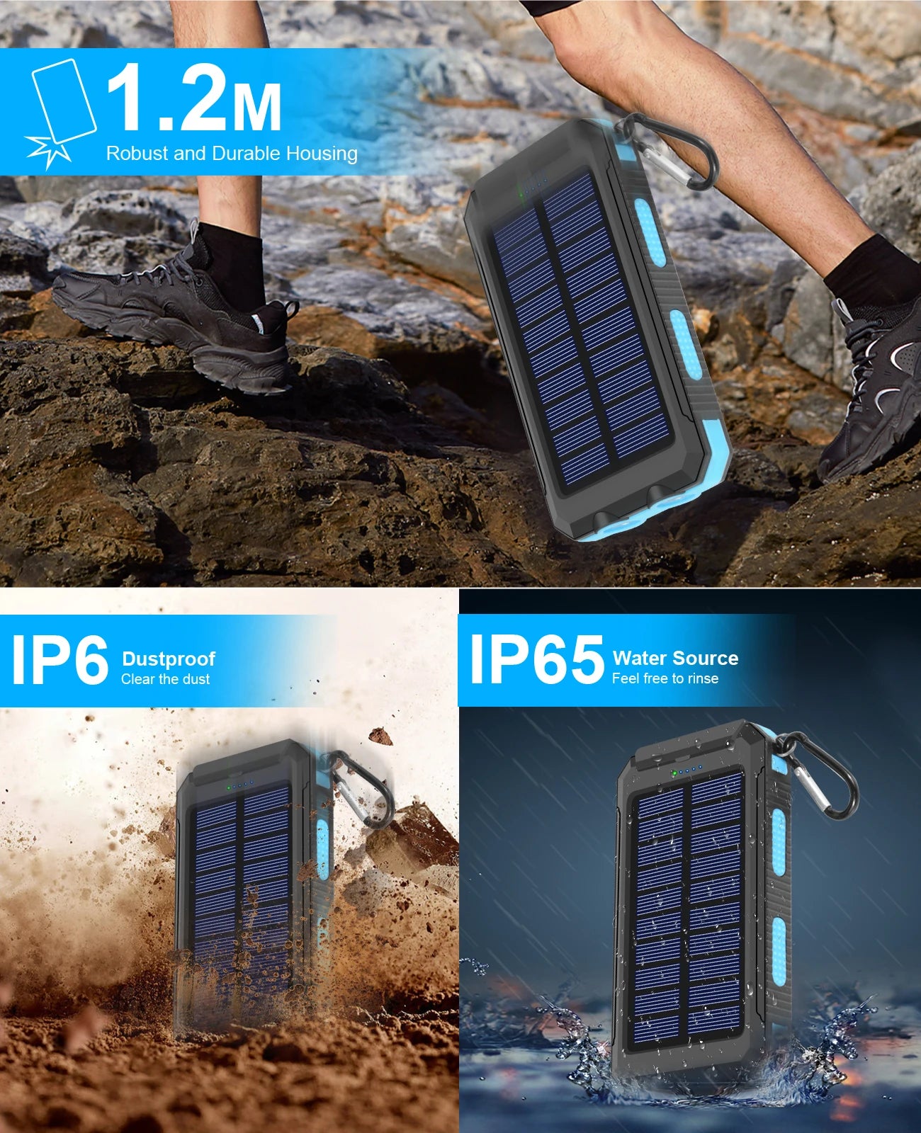 38800mAh Waterproof Solar Power Bank