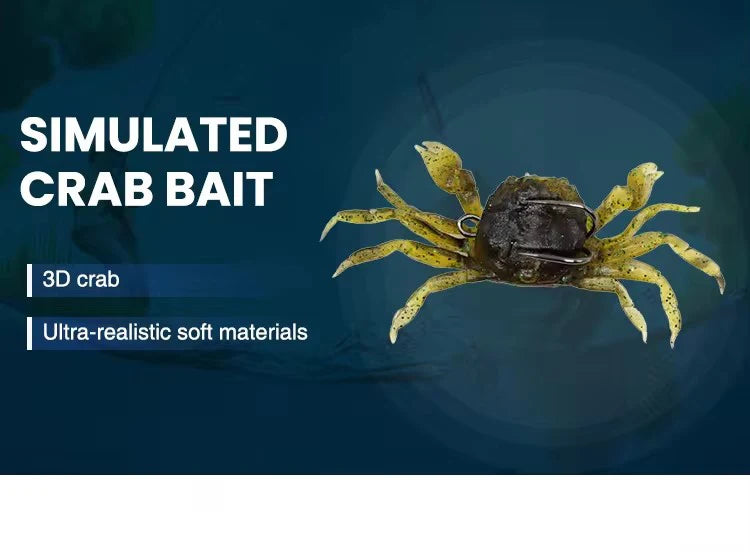 3D Soft Crab Fishing Bait 10cm 34g with Hook