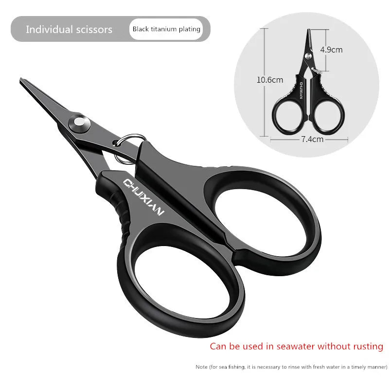 Titanium-Coated Fishing Scissors Pliers – Braided Line Cutter
