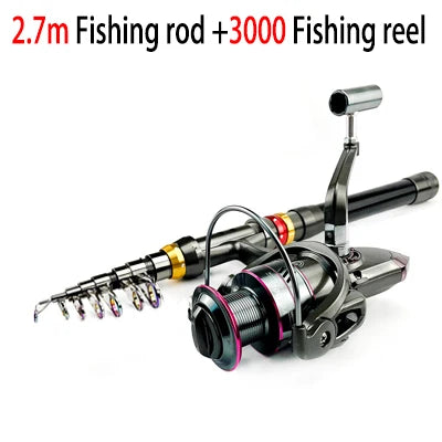 Carbon Fiber Telescopic Fishing Rod & Reel Combo