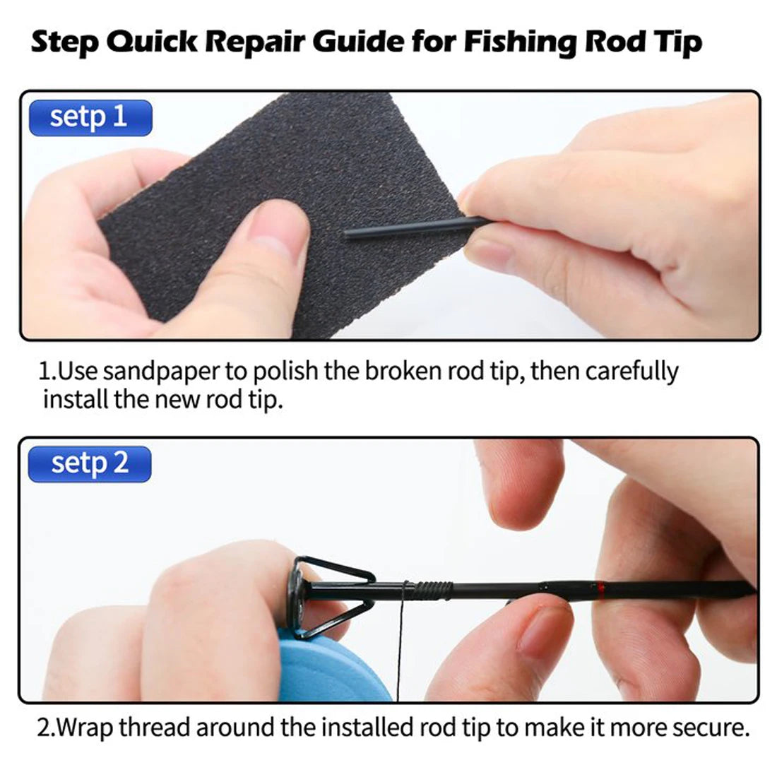 Fishing Rod Tips Repair Kit – 10pcs Replacement Guides