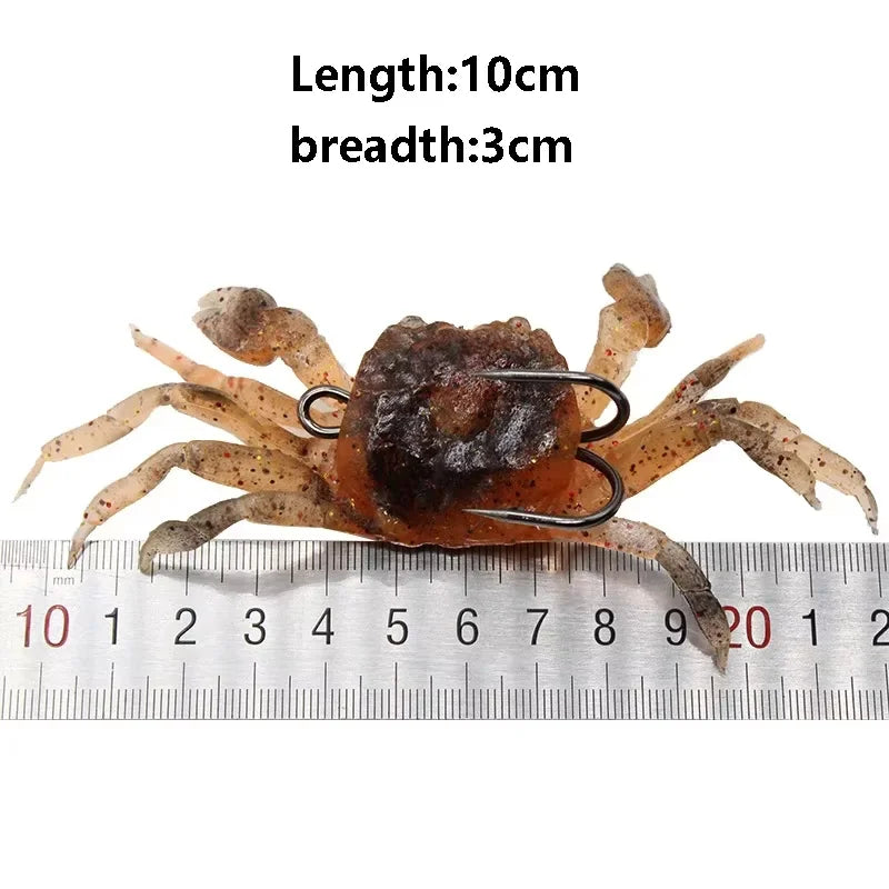 3D Soft Crab Fishing Bait 10cm 34g with Hook