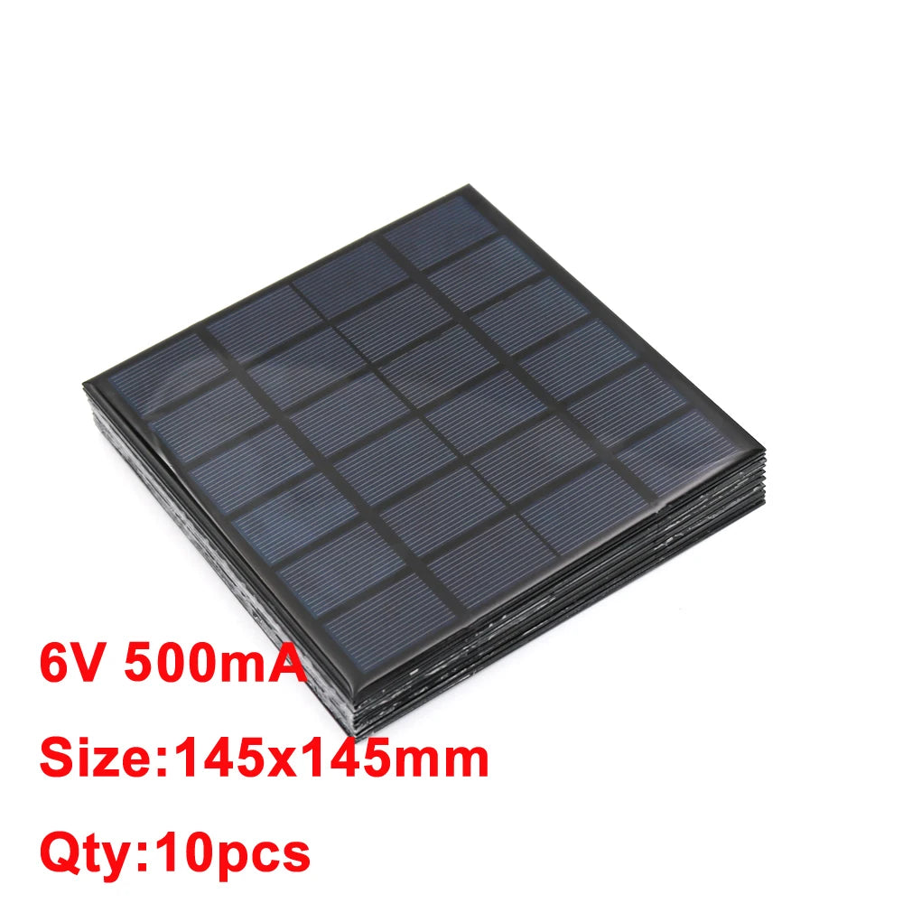 10PCS Solar Panel Set – 6V Mini Solar Battery Cells for Portable Charging