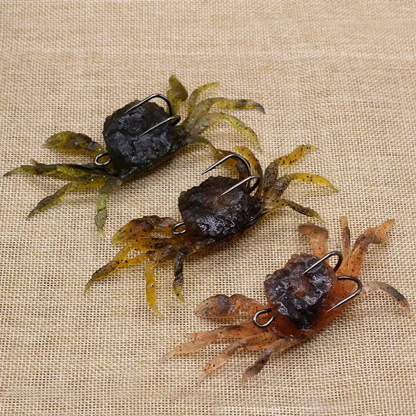 3D Soft Crab Fishing Bait 10cm 34g with Hook