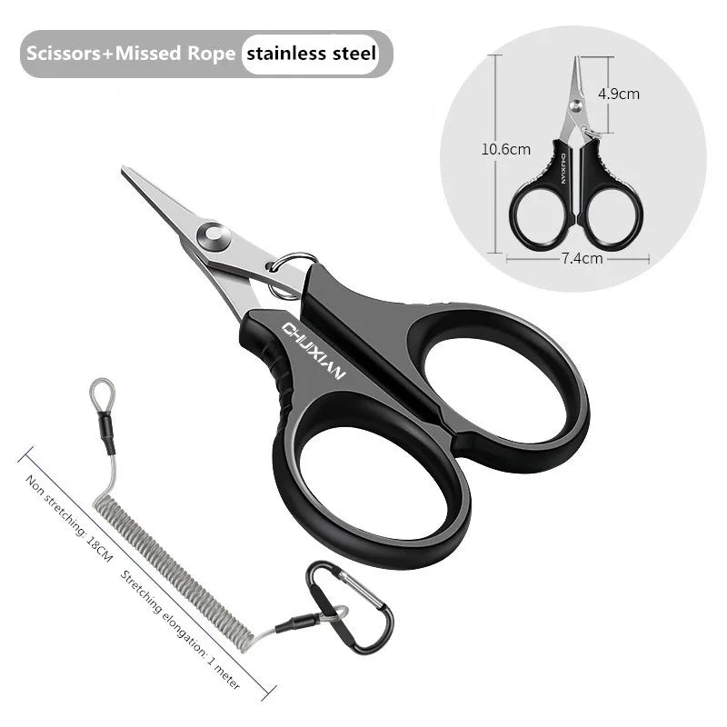 Titanium-Coated Fishing Scissors Pliers – Braided Line Cutter