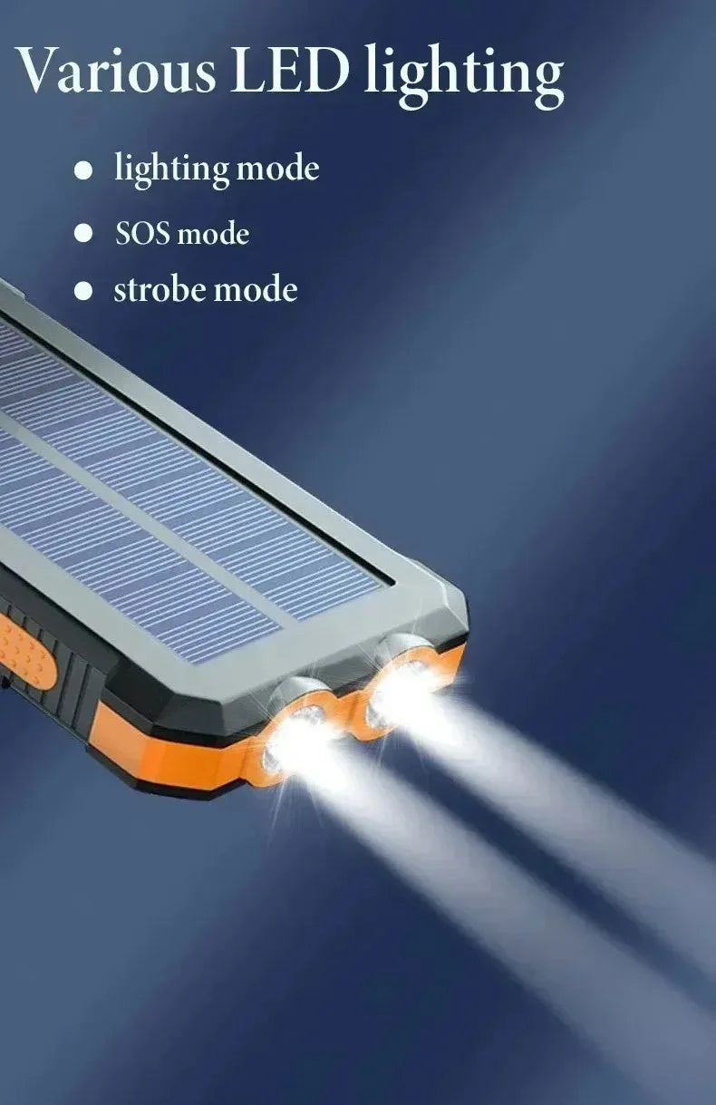 100000mAh Solar Power Bank Fast Charging Waterproof