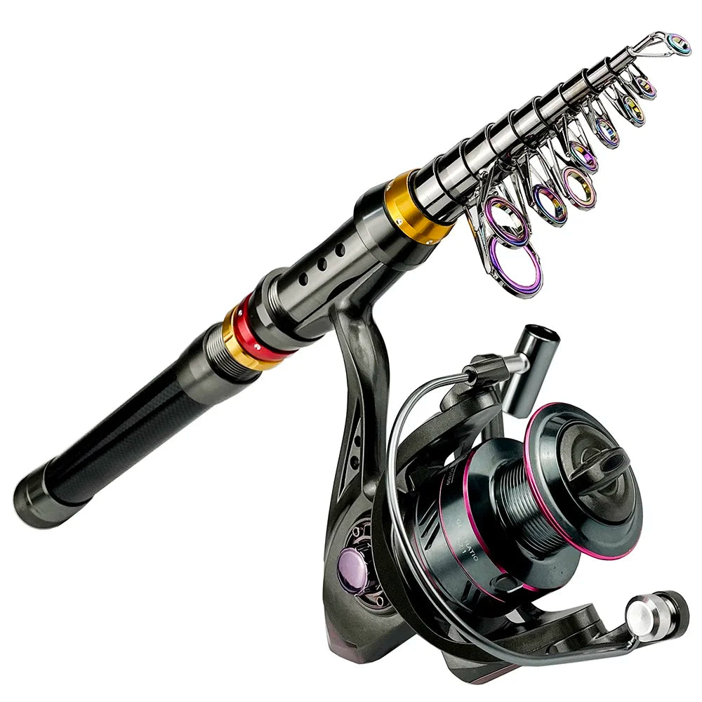 Carbon Fiber Telescopic Fishing Rod & Reel Combo