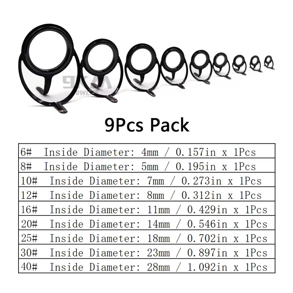 Fishing Rod Guide Repair Kit – 9~200Pcs Stainless Steel with Ceramic Rings
