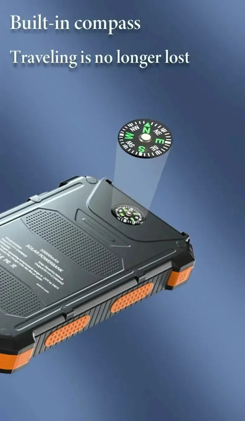 100000mAh Solar Power Bank Fast Charging Waterproof