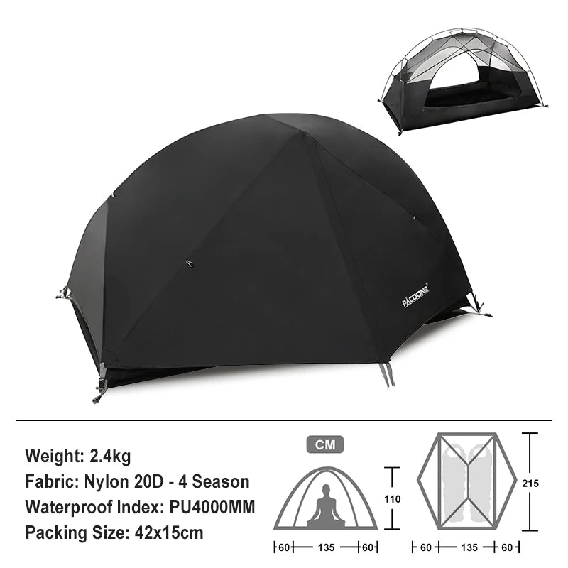 PACOONE Ultralight 20D Nylon Camping Tent
