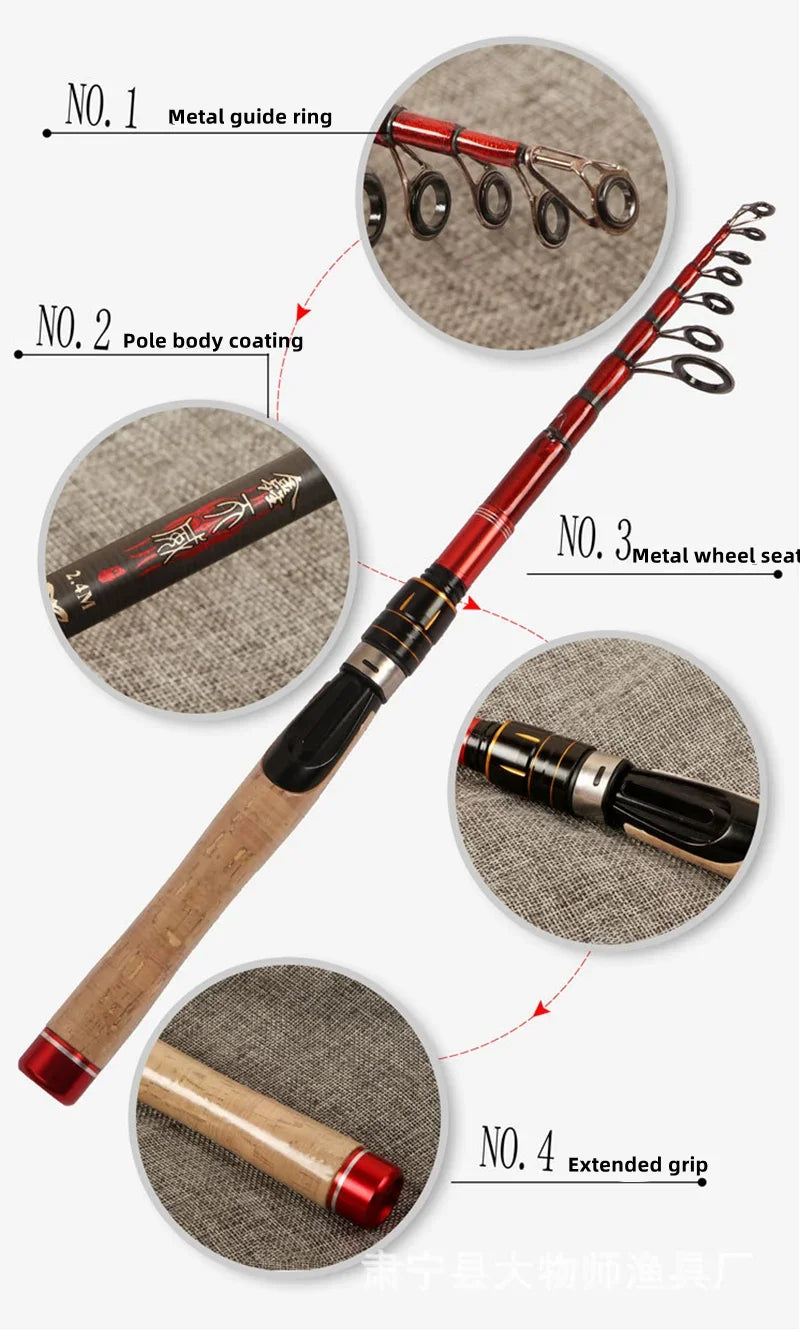 Carbon Fiber Telescopic Fishing Rod 1.6m–2.7m